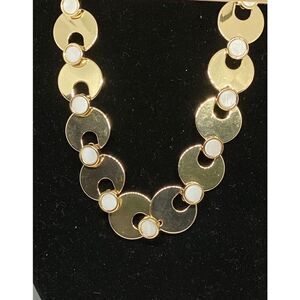 Alfani Gold-Tone Disc & Imitation Pearl Collar Necklace 17" + 2" MSRP $49 CP289